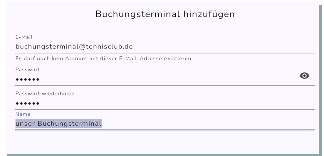 Terminal Erstellung