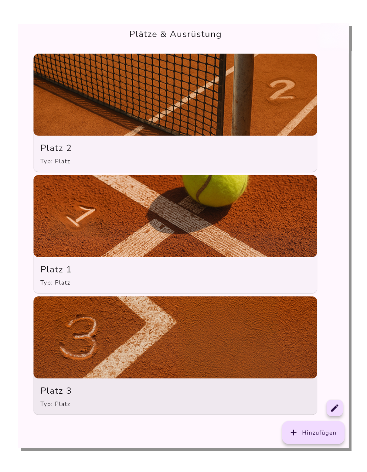 Edit and Sort Courts