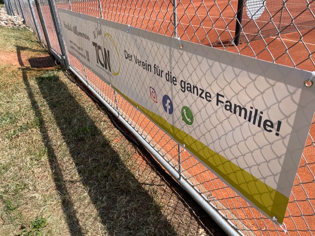Banner des TC Winterlingen mit dem Motto Der Verein für die ganze Familie